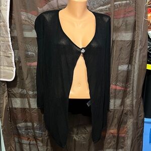 August Silk Women's Black Mesh Cardigan